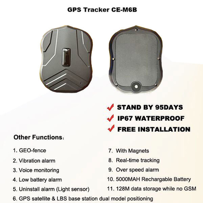 Magnetic GPS Tracker Portable 95 Days Long Standby Time 5000MAH Rechargeable Battery